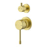 Ikon Linie Fluted Brushed Gold Shower Mixer with Diverter