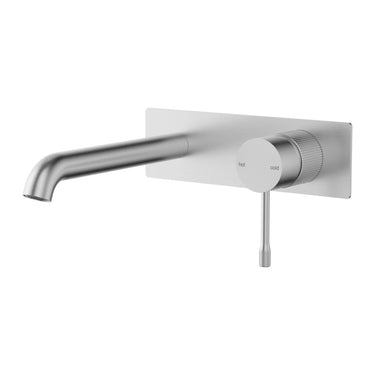 Ikon Linie Fluted Brushed Nickel Wall Basin Mixer