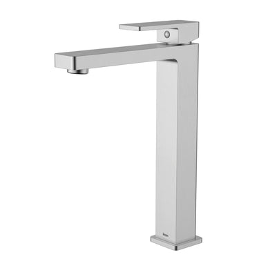 Ikon Ceram Brushed Nickel tall basin mixer