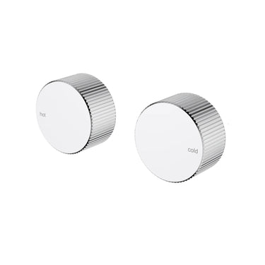 Ikon Soko Fluted Chrome Shower Taps Wall Top Assemblies - HYB77-9902