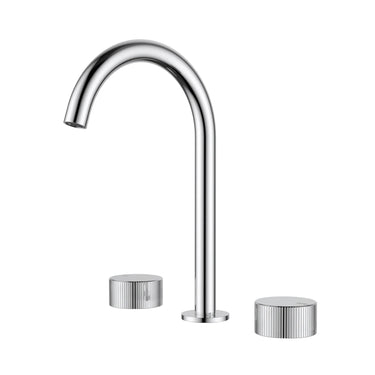 Ikon Soko Fluted Chrome Basin Tap Set - HYB77-9904