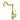 Ikon Clasico Hampton Brushed Gold Sink Mixer Hook Spout - Ceramic Handle