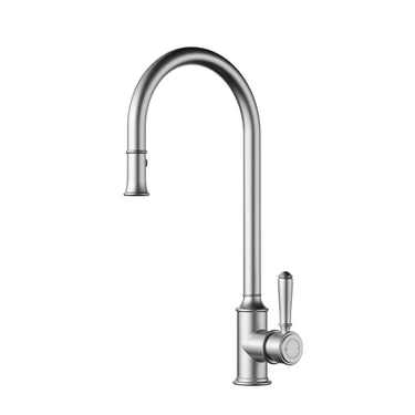 Ikon Clasico Hampton Brushed Nickel Pull-Out Sink Mixer