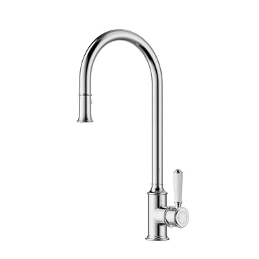 Ikon Clasico Hampton Chrome Pull-Out Sink Mixer - Ceramic Handle