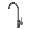 Ikon Hali Gun Metal Gooseneck Kitchen Sink Mixer Tap, front view