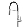 Ikon Hali Brushed Nickel Pull Out Kitchen Sink Mixer Tap, front view