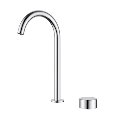 Ikon Hali Chrome Gooseneck Kitchen Sink Mixer Set, front view