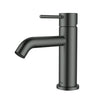 Ikon Hali Gun Metal Basin Mixer Tap, front view