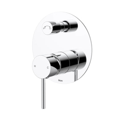 Ikon Hali Chrome Shower Wall Mixer with Diverter, front view