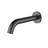 Ikon Hali Gun Metal Bath Spout 175mm Curved, front view