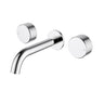 Ikon Hali Chrome Wall Basin Tap Set 181mm Spout, front view