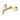Ikon Hali Brushed Gold Wall Basin Tap Set 181mm Spout, front view