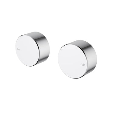 Ikon Hali Chrome Shower Wall Taps, front view