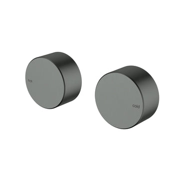 Ikon Hali Gun Metal Shower Wall Taps, front view