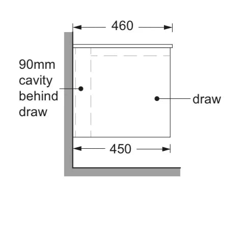 Timber Grain Oak All Drawer 900mm Wall-hung Bathroom Vanity
