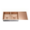 Kliff 1140x440mm Brushed Bronze double bowl kitchen sink with drainer