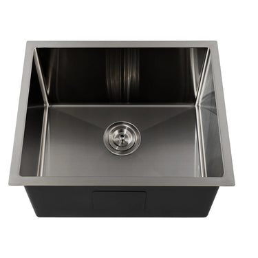 Kliff 440x440mm Gun Metal single bowl kitchen sink