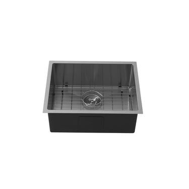 Kliff 580x440mm Gun Metal single bowl kitchen sink