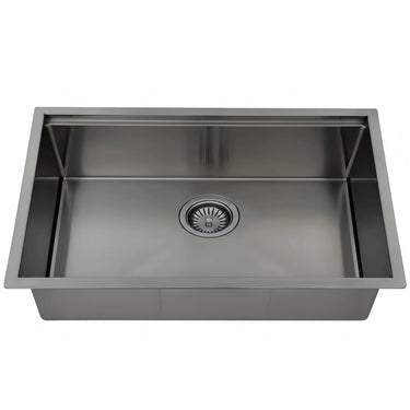 Kliff 810x440mm Gun Metal single bowl kitchen sink