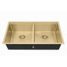 Kliff 820x450mm Light Brushed Brass double bowl kitchen sink