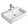 Kliff large rectangular wall hung basin 710 x 425mm in gloss white ceramic with tap hole
