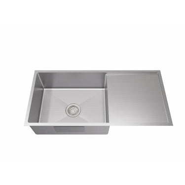 Kliff 980mm reversible stainless steel kitchen sink with drainer