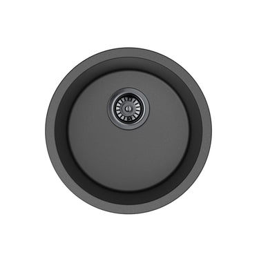 Laufey 410mm Matte Black round granite sink