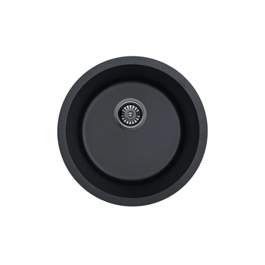 Laufey 450mm Matte Black round granite sink