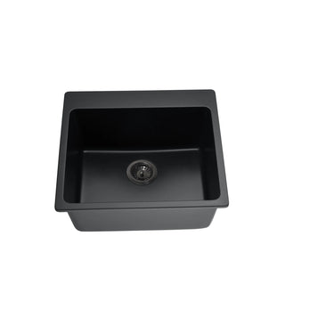 Laufey 550x510mm Matte Black granite laundry sink