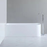 Left Corner Bathtub Matte/Gloss White Casey Back to Wall 1400mm - RJ Bathroom