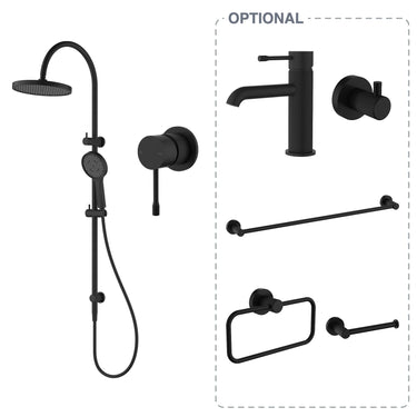 Ikon Linie Fluted Bathroom Package – Matte Black