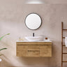 Camden 1200mm Timber Wall Hung Vanity Prime Oak Installed in Bathroom - RJ Bathroom