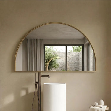 Arco 1200x800mm Brushed Gold half moon arch framed mirror