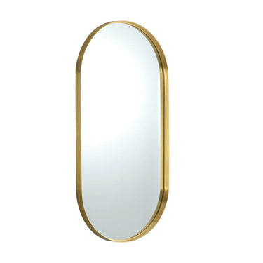 Ellips 450x900mm Brushed Gold oval pill framed mirror