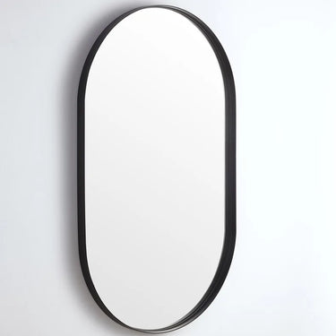 Ellips 450x900mm Matte Black oval pill framed mirror