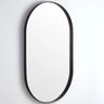 Ellips 600x1500mm Matte Black oval pill framed mirror