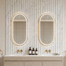 Ellips 450x900mm Brushed Gold oval pill framed led mirror