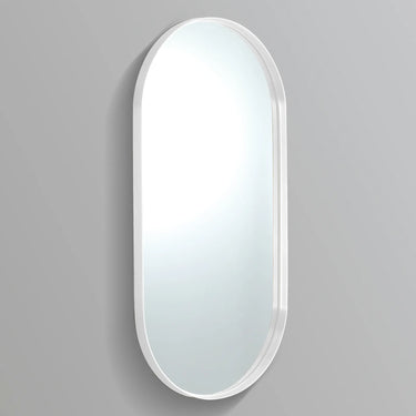 Ellips 600x1500mm Matte White oval pill framed mirror