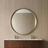 Orbis 900mm Brushed Gold round framed mirror
