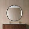 Orbis 900mm Brushed Nickel round framed mirror