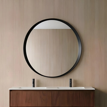 Orbis 600mm Matte Black round framed mirror