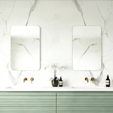 Rectta 450x600mm rectangular frameless pencil edge mirror