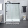 Matte Black frameless wall to wall sliding shower screen with 10mm clear glass sliding door