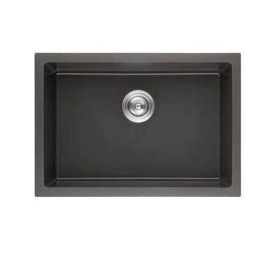 Matte Black Granite Single Bowl Laundry Kitchen Sink 730x460mm - RJ Bathroom