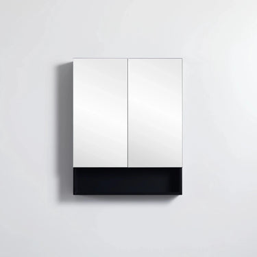 Matte Black PVC Waterproof 600mm Fremantle Mirror Shaving Cabinet - RJ Bathroom