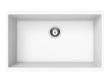 Matte White Granite Single Bowl Kitchen Sink 730x460mm - RJ Bathroom