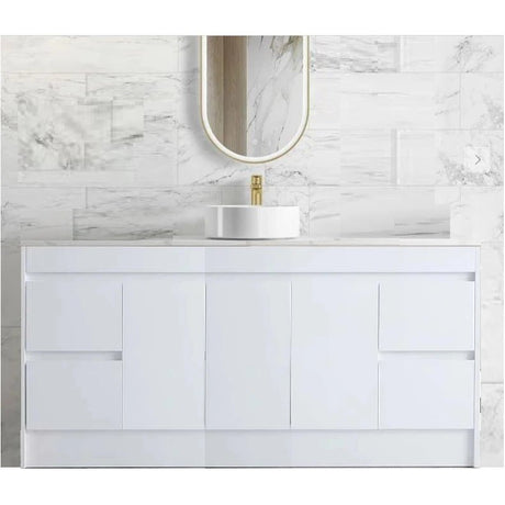 Milano PVC Waterproof 1800mm Vanity Carrara Stone Top - RJ Bathroom