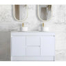 Milano PVC Waterproof Double Bowl 1200mm Vanity Carrara Stone Top - RJ Bathroom