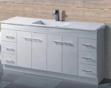 Noah Classic Square Handles 1800mm Single Bowl Kickboard Freestanding Vanity - RJ Bathroom