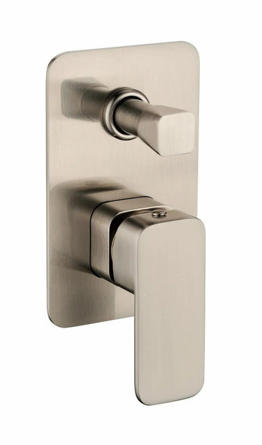 Nova Wall Mixer with Top Diverter Brushed Nickel - RJ Bathroom